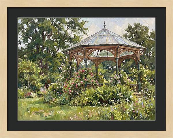 Victorian Gazebo Surrounded By Blooms