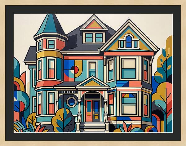 Victorian House In Vibrant Colors