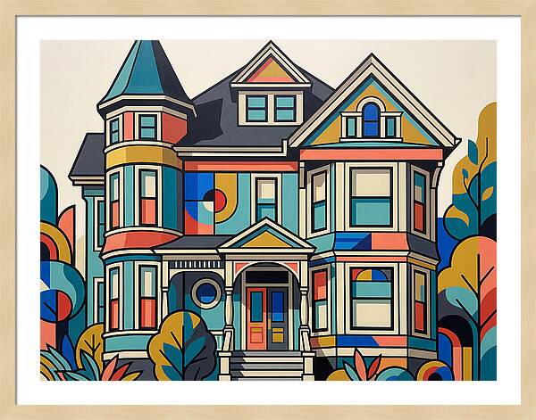 Victorian House In Vibrant Colors