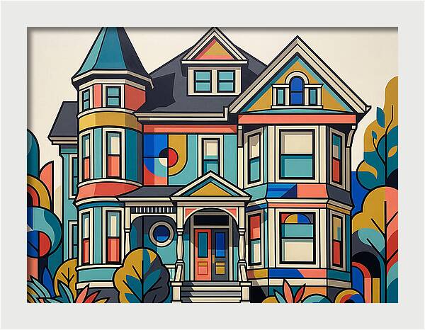 Victorian House In Vibrant Colors