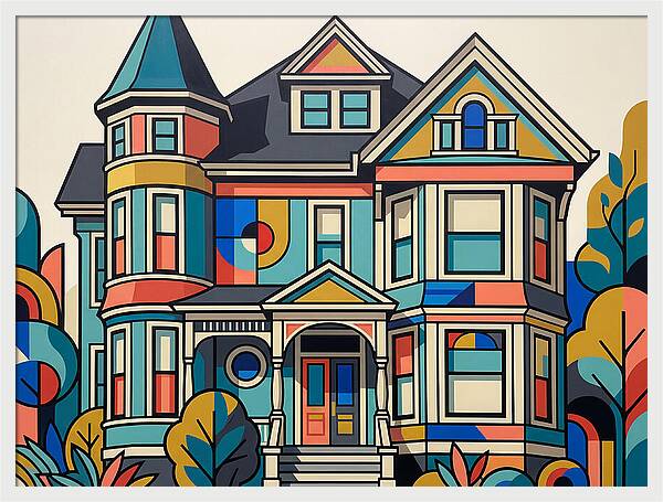 Victorian House In Vibrant Colors