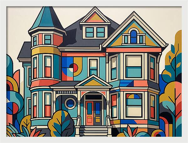 Victorian House In Vibrant Colors