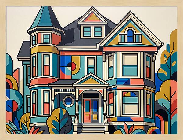 Victorian House In Vibrant Colors