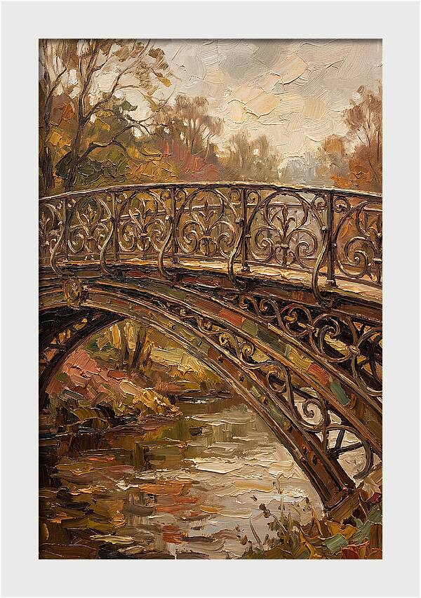 Victorian Iron Bridge Over Water