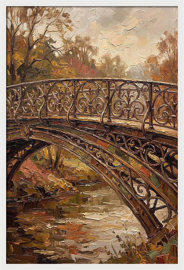 Victorian Iron Bridge Over Water