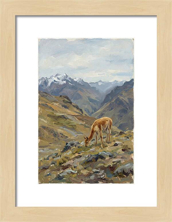 Vicua Grazing In The Andes