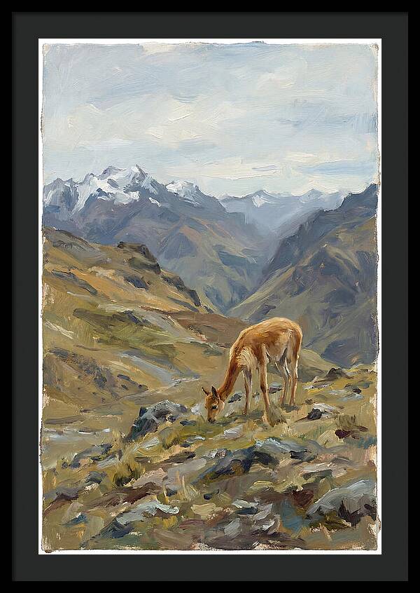Vicua Grazing In The Andes