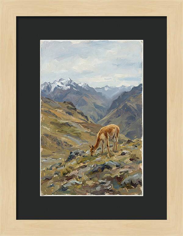 Vicua Grazing In The Andes