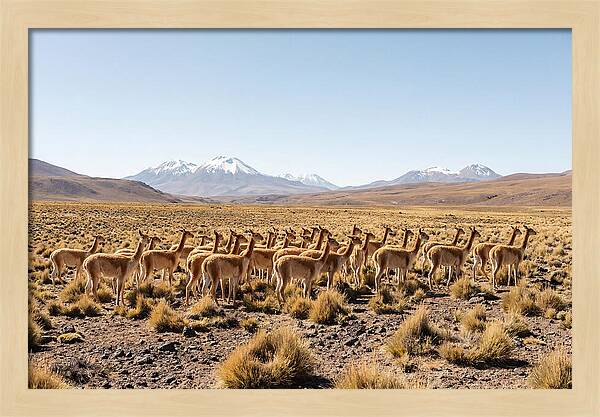 Vicuna Herd On Altiplano