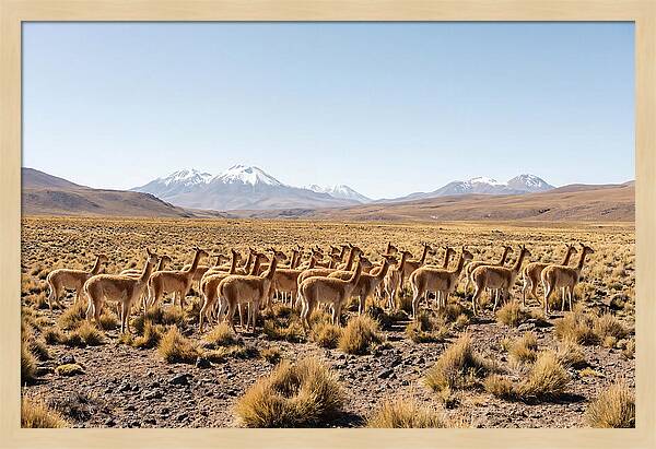 Vicuna Herd On Altiplano
