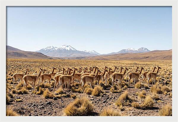 Vicuna Herd On Altiplano