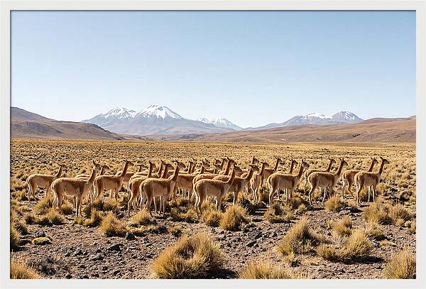 Vicuna Herd On Altiplano