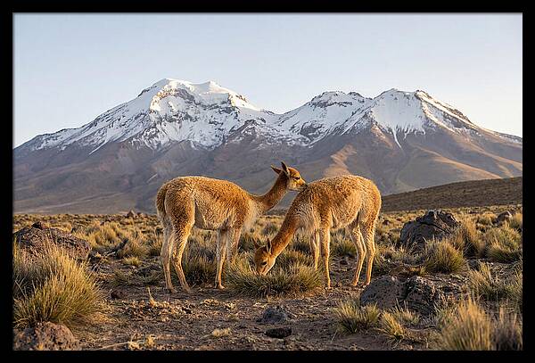 Vicuna Pair In Majestic Landscape