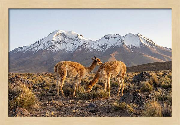 Vicuna Pair In Majestic Landscape