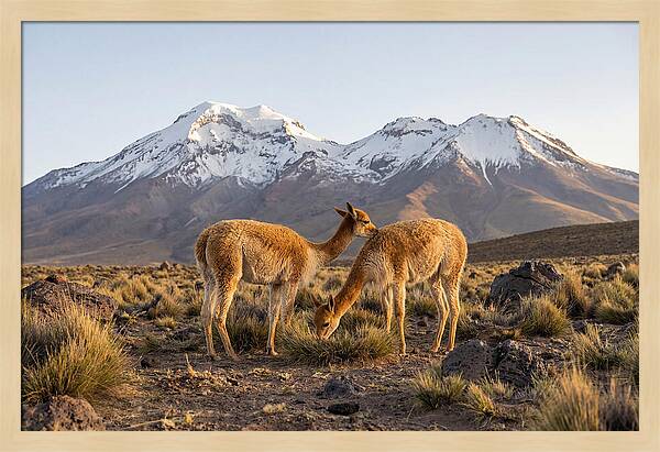 Vicuna Pair In Majestic Landscape