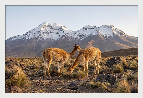 Vicuna Pair In Majestic Landscape