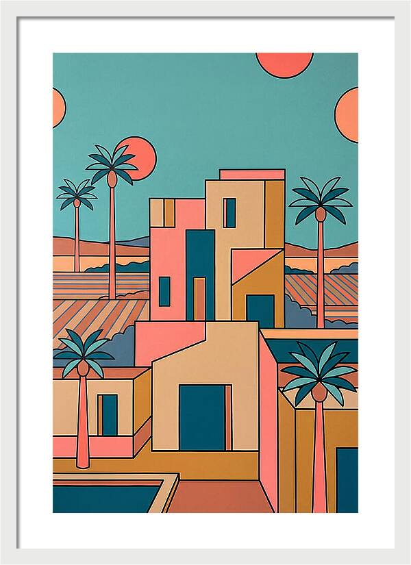 Villa Landscape In Vibrant Hues