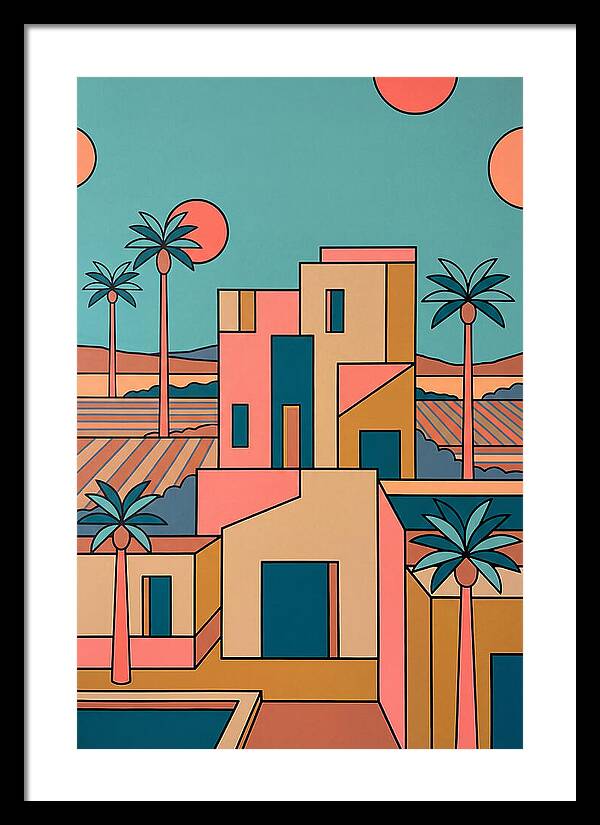 Villa Landscape In Vibrant Hues