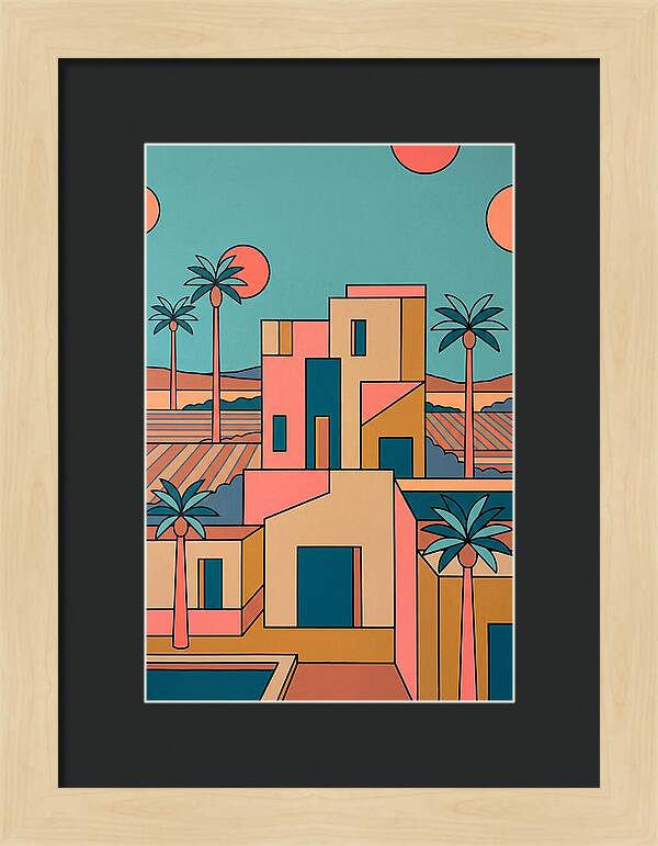 Villa Landscape In Vibrant Hues