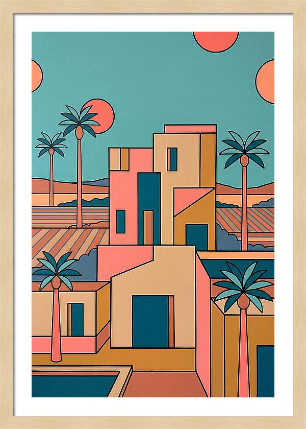 Villa Landscape In Vibrant Hues