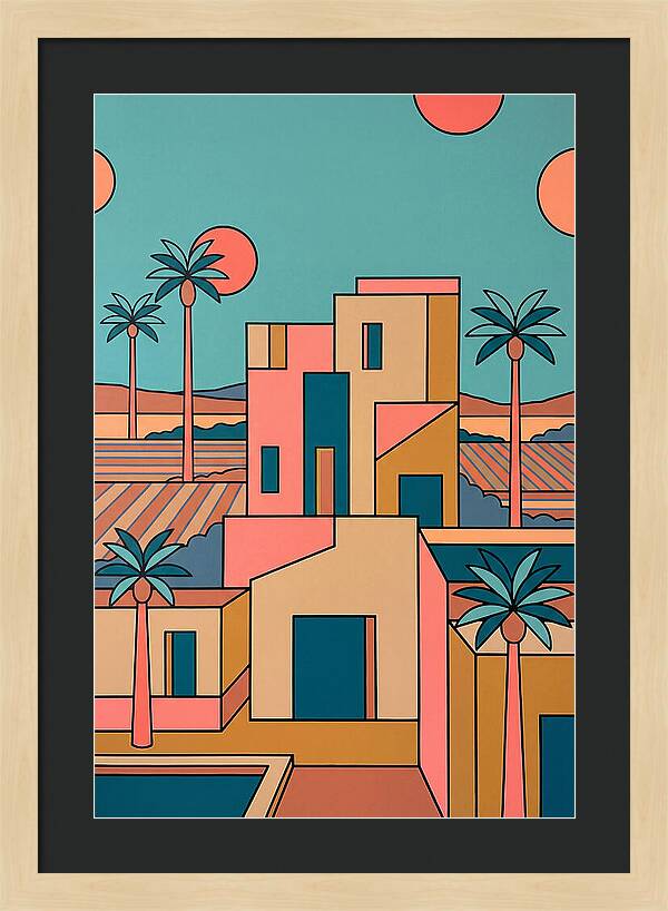 Villa Landscape In Vibrant Hues