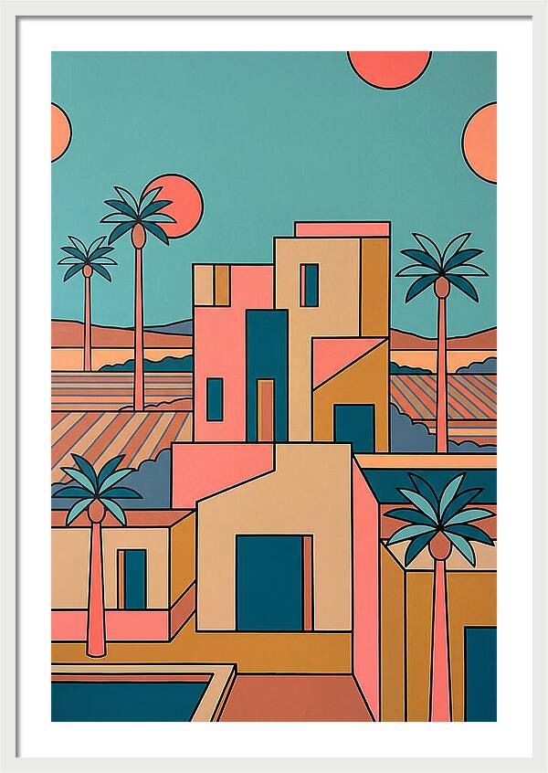 Villa Landscape In Vibrant Hues