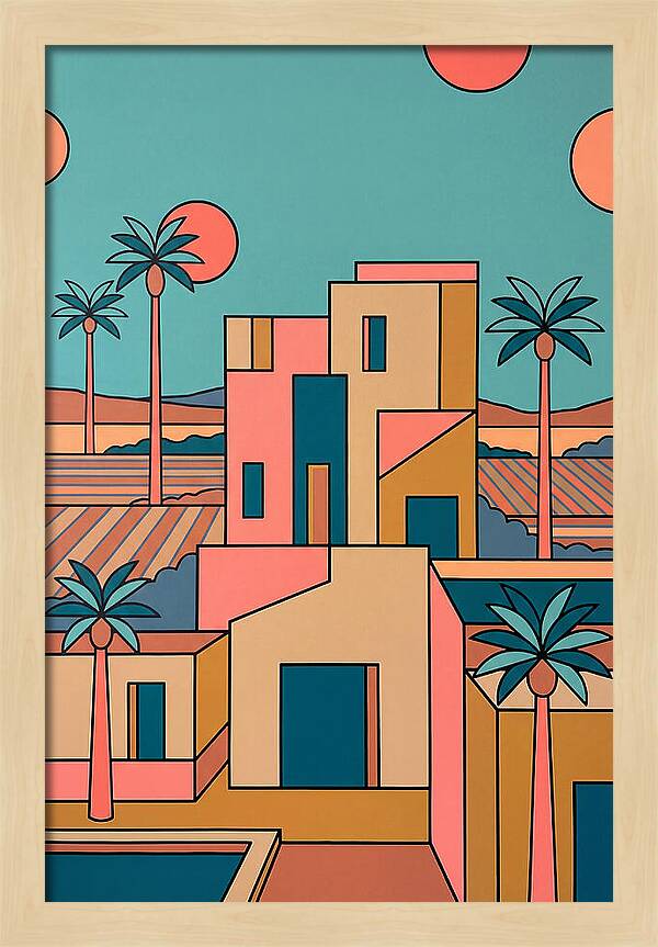 Villa Landscape In Vibrant Hues