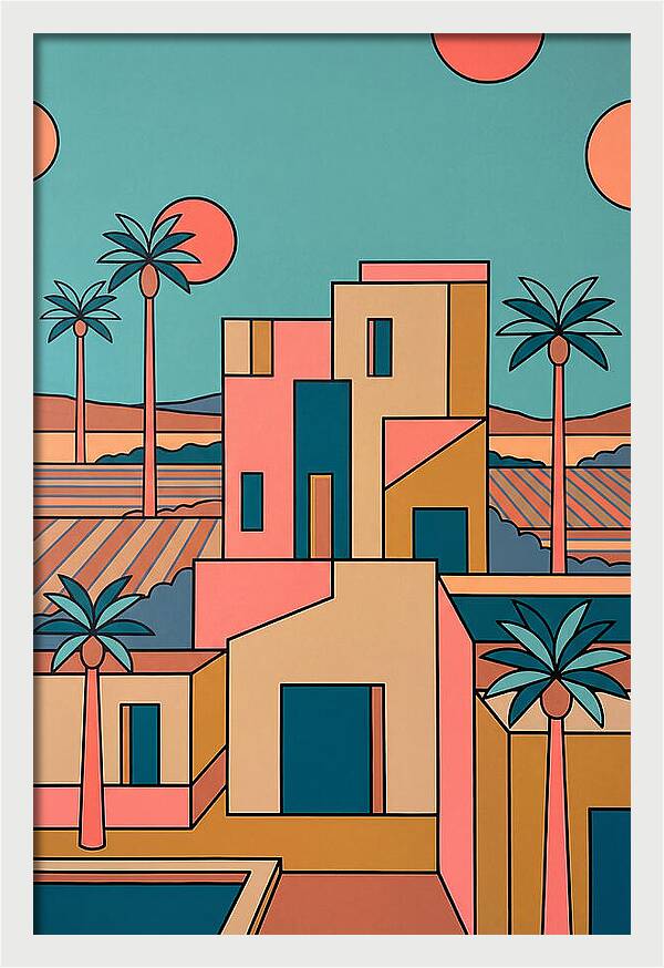 Villa Landscape In Vibrant Hues
