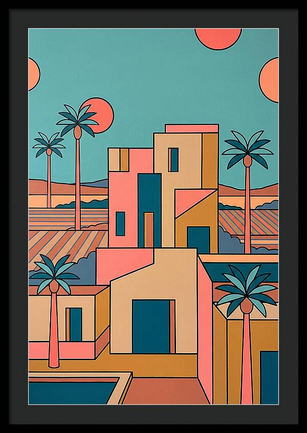 Villa Landscape In Vibrant Hues