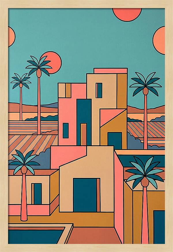 Villa Landscape In Vibrant Hues