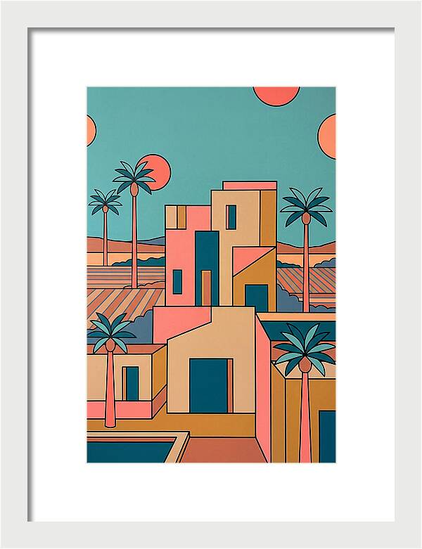 Villa Landscape In Vibrant Hues