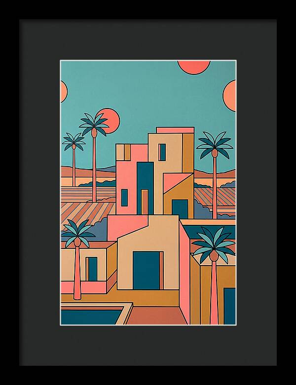 Villa Landscape In Vibrant Hues