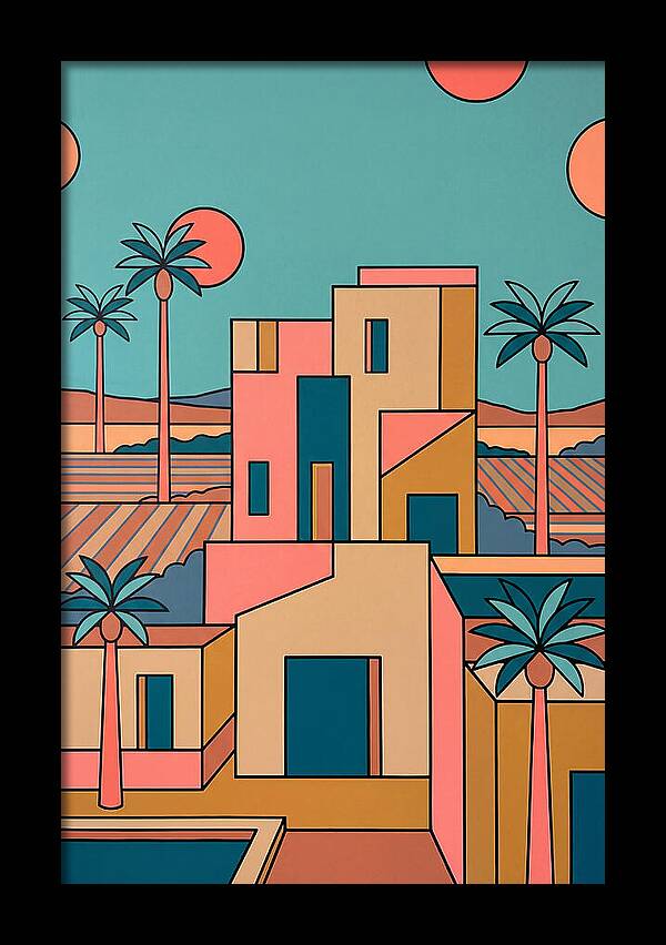 Villa Landscape In Vibrant Hues