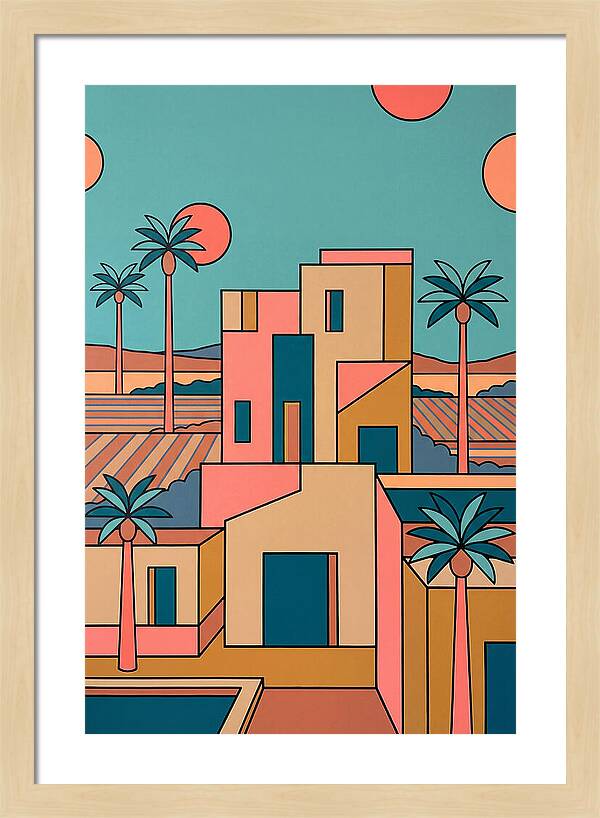Villa Landscape In Vibrant Hues