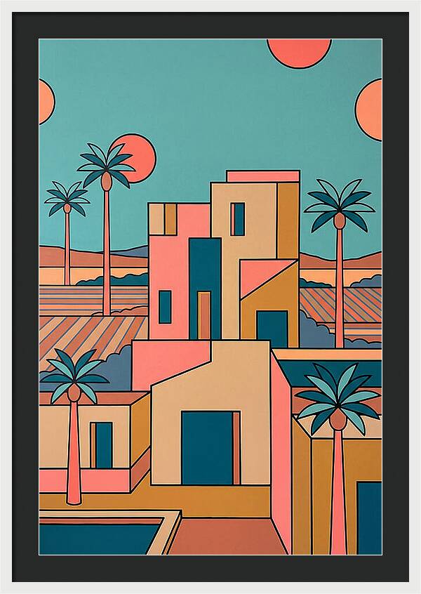 Villa Landscape In Vibrant Hues