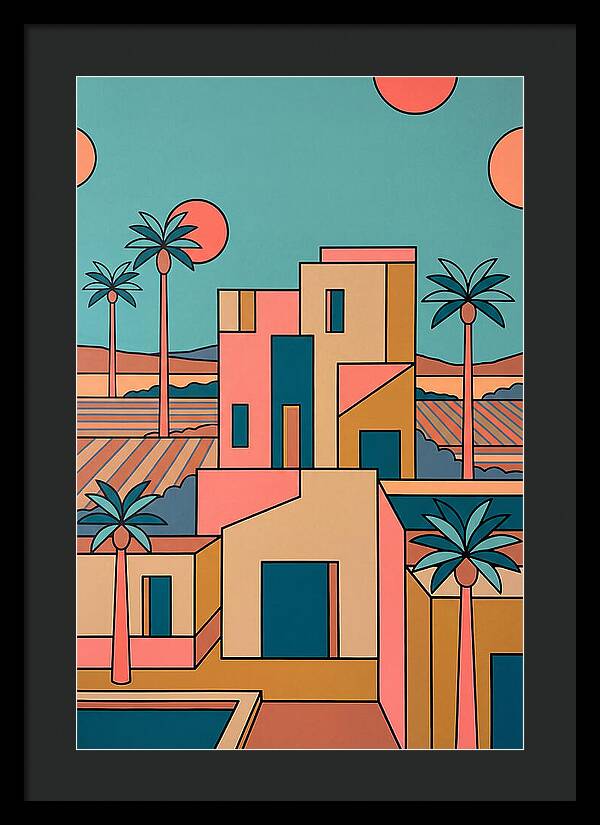 Villa Landscape In Vibrant Hues