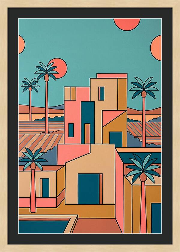 Villa Landscape In Vibrant Hues
