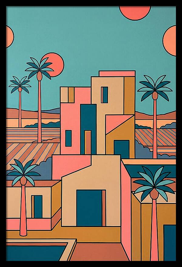 Villa Landscape In Vibrant Hues
