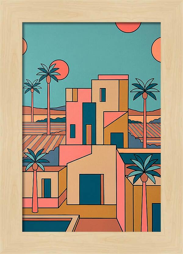 Villa Landscape In Vibrant Hues