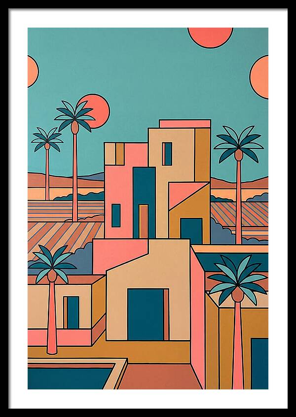 Villa Landscape In Vibrant Hues