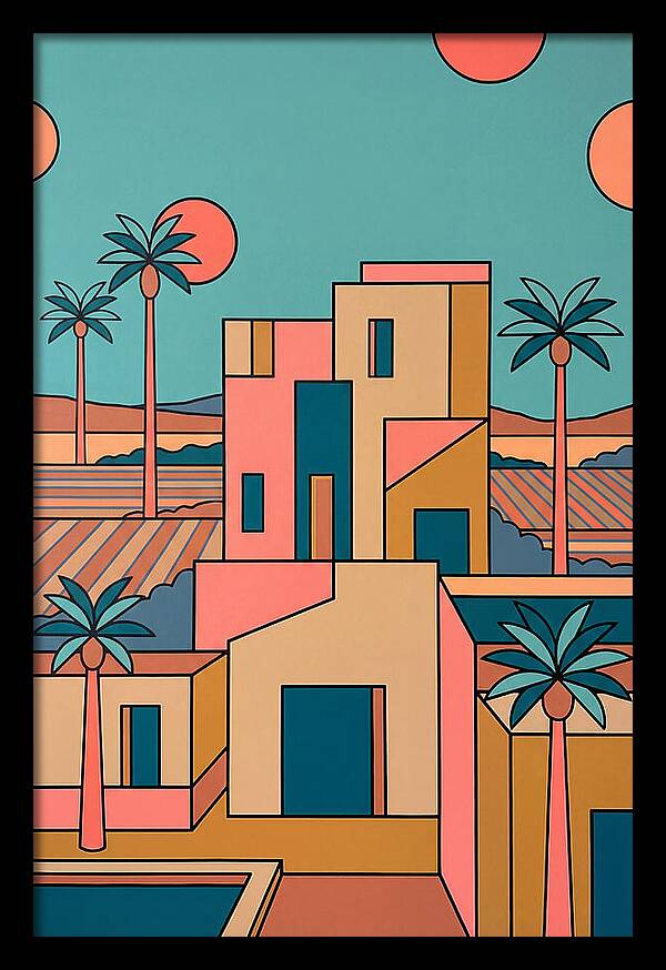 Villa Landscape In Vibrant Hues