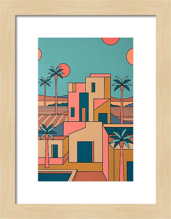 Villa Landscape In Vibrant Hues