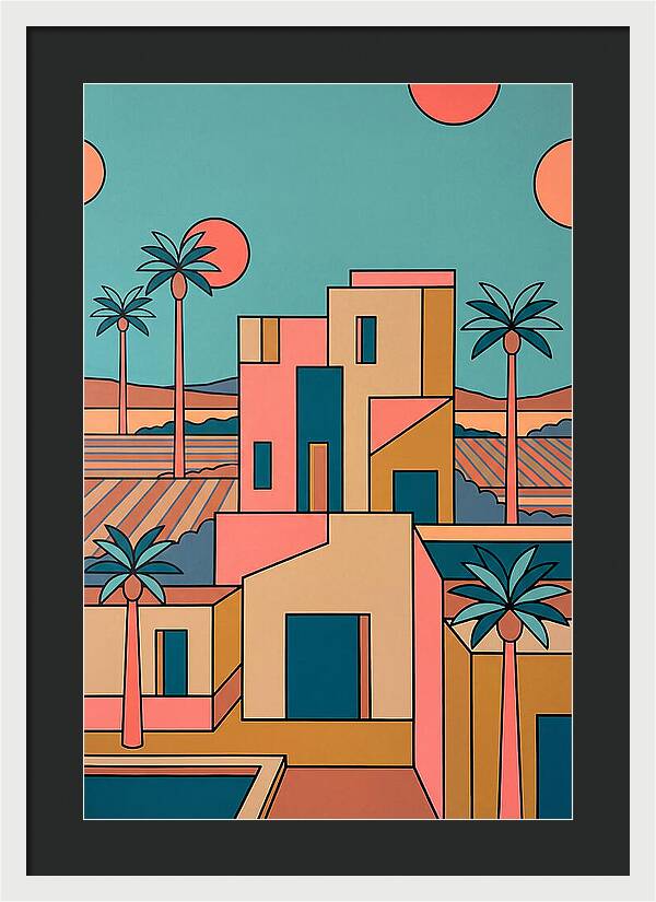 Villa Landscape In Vibrant Hues