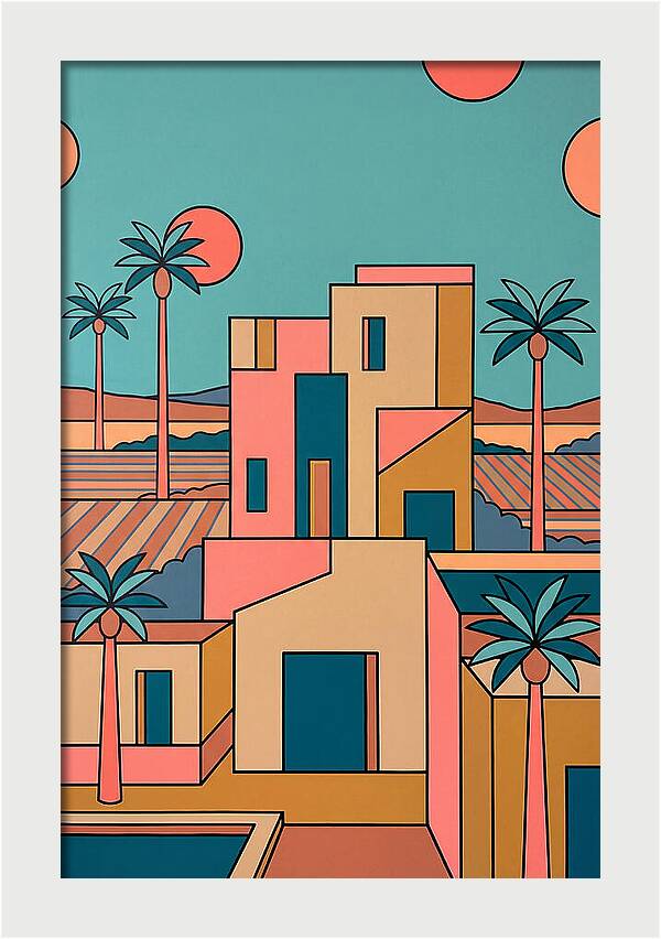 Villa Landscape In Vibrant Hues