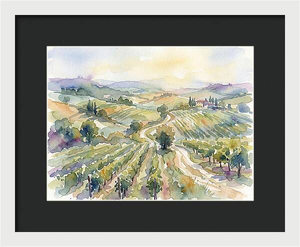 Vineyard Serenity In Watercolor