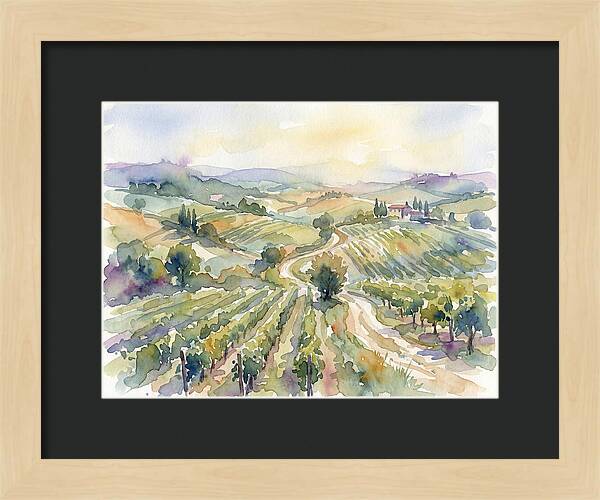 Vineyard Serenity In Watercolor
