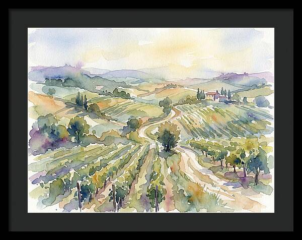 Vineyard Serenity In Watercolor