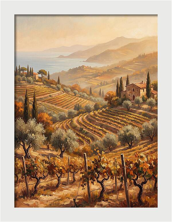 Vineyard Serenity Under Mediterranean Sun