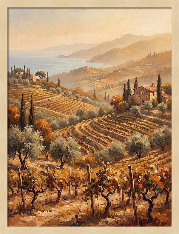 Vineyard Serenity Under Mediterranean Sun