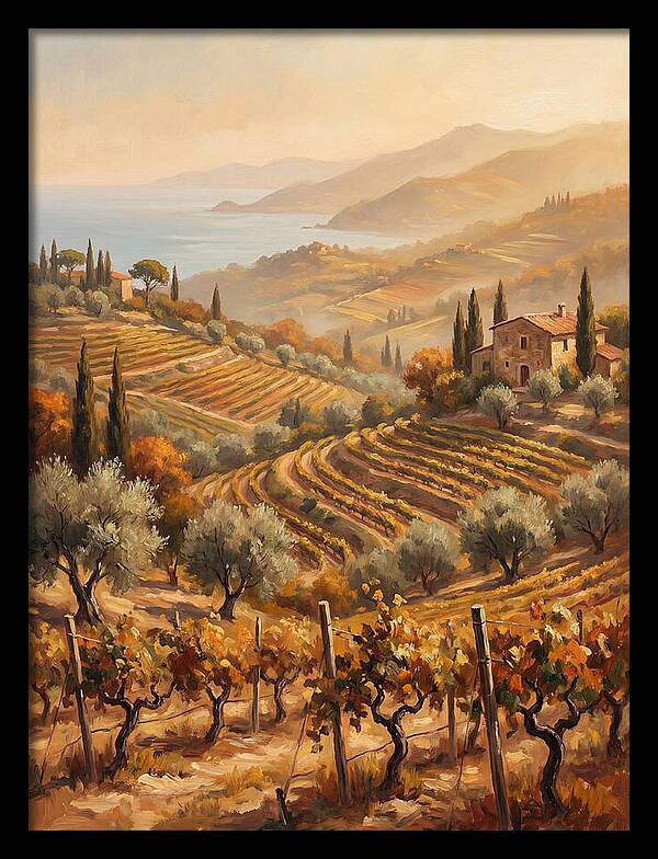 Vineyard Serenity Under Mediterranean Sun